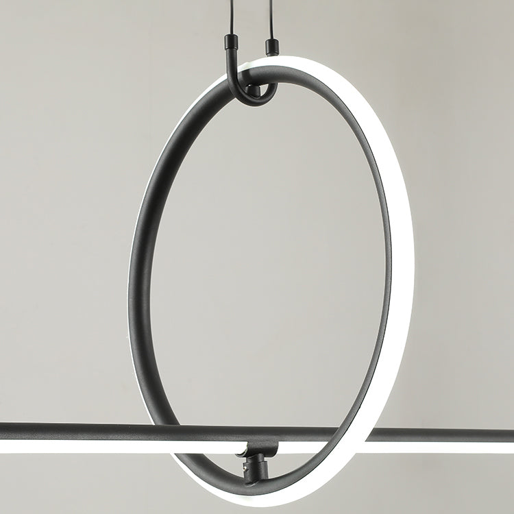 Lineair eilandverlichtingsideeën Modern Metal 2 Light Island Lights in Black