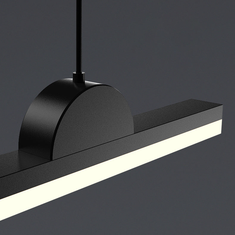 Linear Island Chandelier Modern Metal 1 Light Island Light in Black
