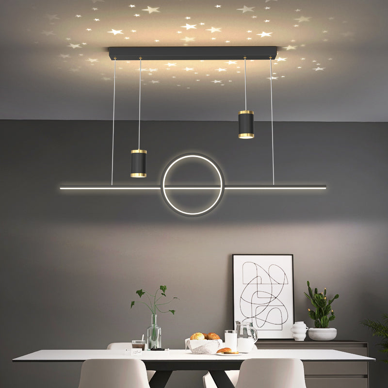 Cylinder Island Kronleuchter Lichter zeitgenössische Anhängerleuchten Metall Island Lights