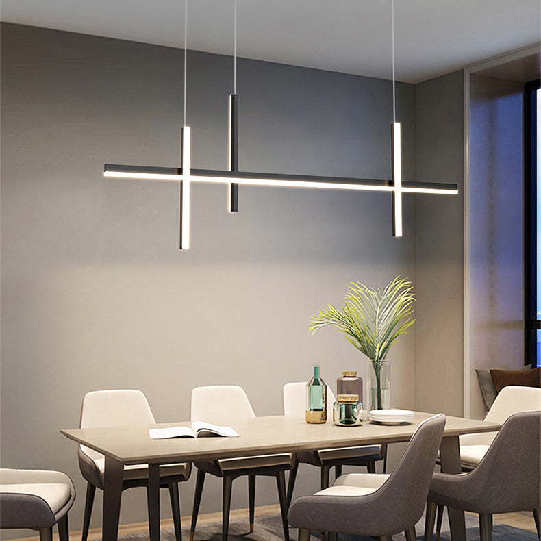 Modern Linear Chandeliers Island Light Fixtures Metal Chandeliers for Dining Room