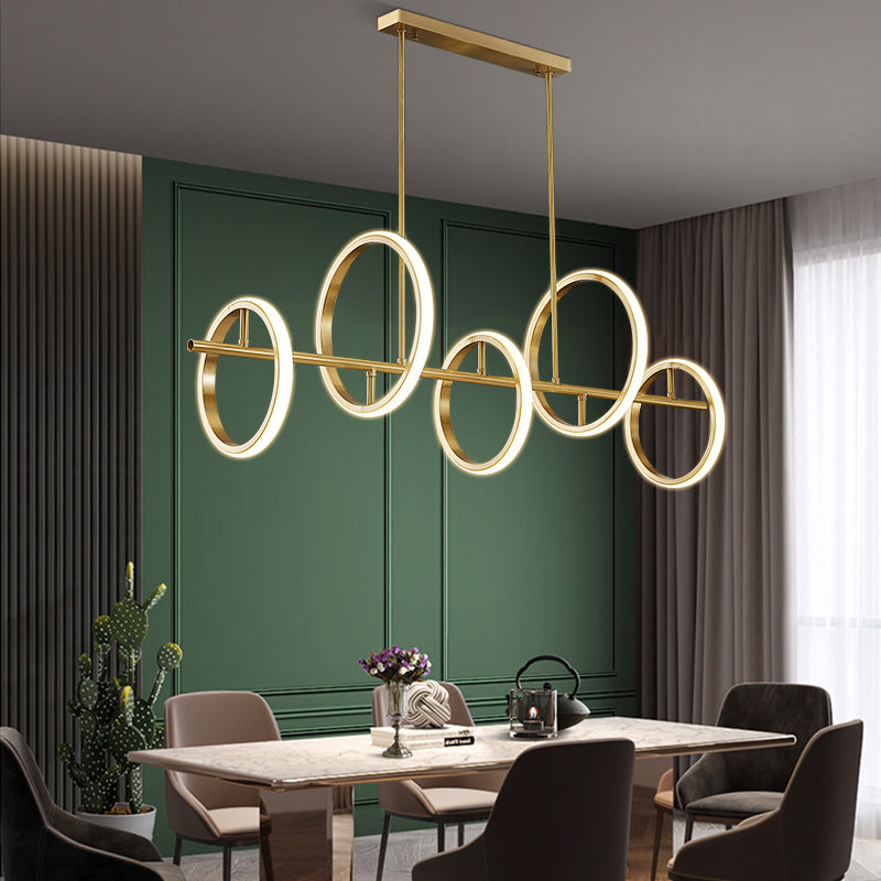 Circle Chandelier Light Fixtures Contemporary Metal Pendant Lights for Kitchen Island