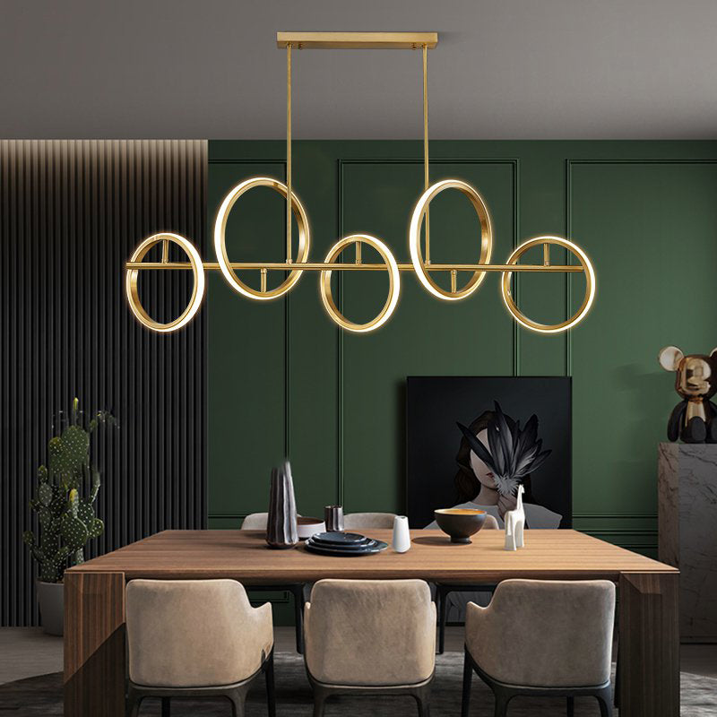 Circle Chandelier Light Fixtures Contemporary Metal Pendant Lights for Kitchen Island