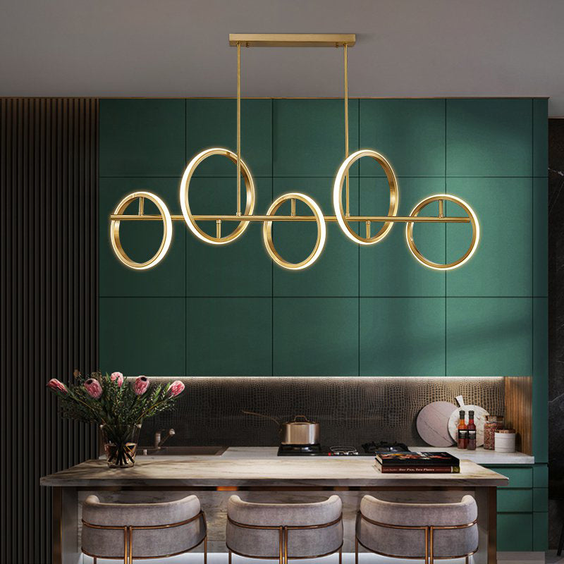 Circle Chandelier Light Fixtures Contemporary Metal Pendant Lights for Kitchen Island