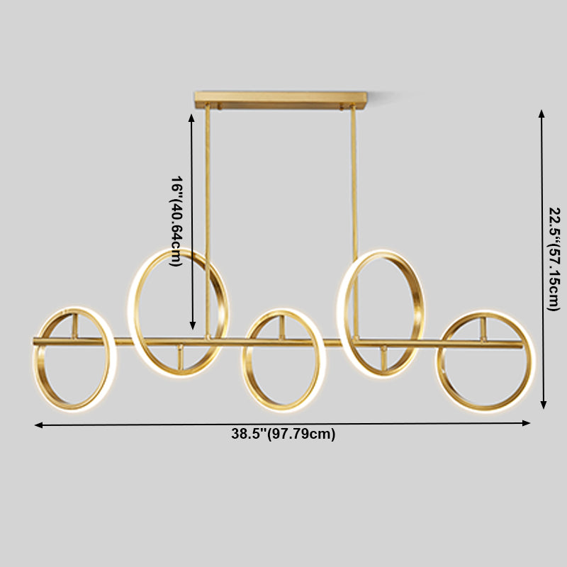 Circle Chandelier Light Fixtures Contemporary Metal Pendant Lights for Kitchen Island