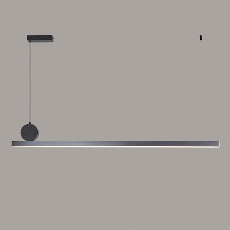 Lineare Inselleuchte moderne Metall -Einzelhellinsel Deckenleuchte in Schwarz