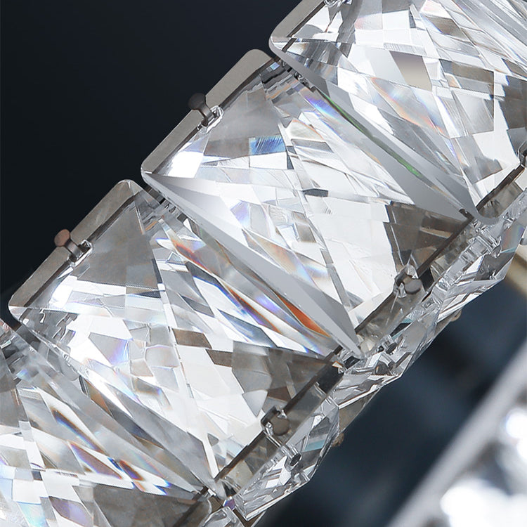 Geometric Island Lighting Contemporary Crystal Island Lights in Silver