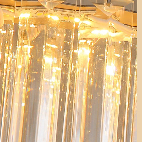 Iluminación lineal lineal de 2 luces Luces de isla de cristal contemporánea en oro