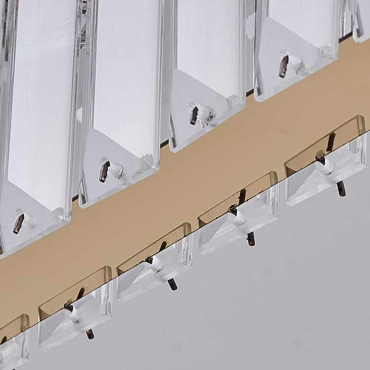 Iluminación lineal lineal de 2 luces Luces de isla de cristal contemporánea en oro