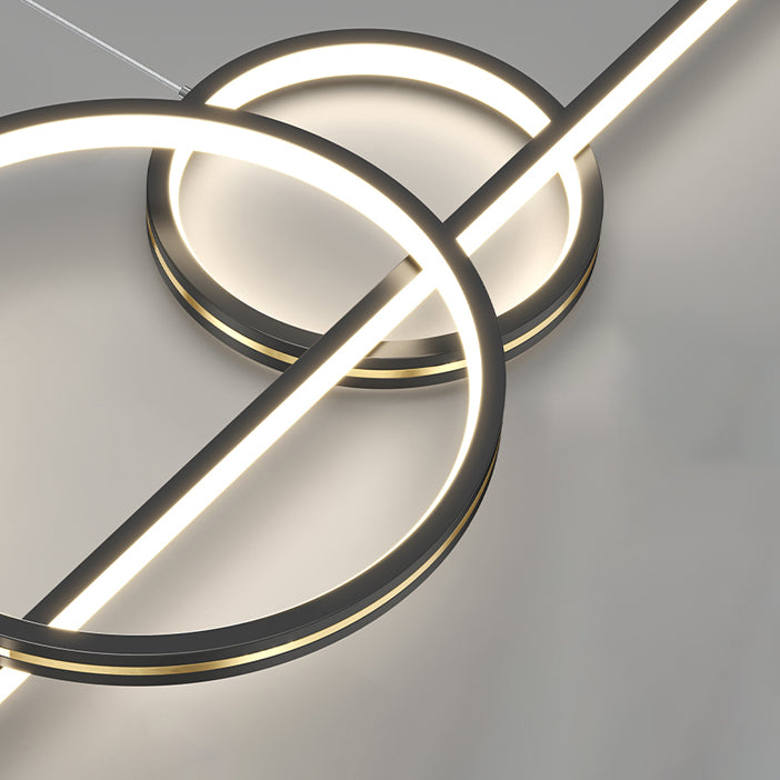 6-Light Linear Island Lighting Contemporary Metal Island Lights for Dining Room