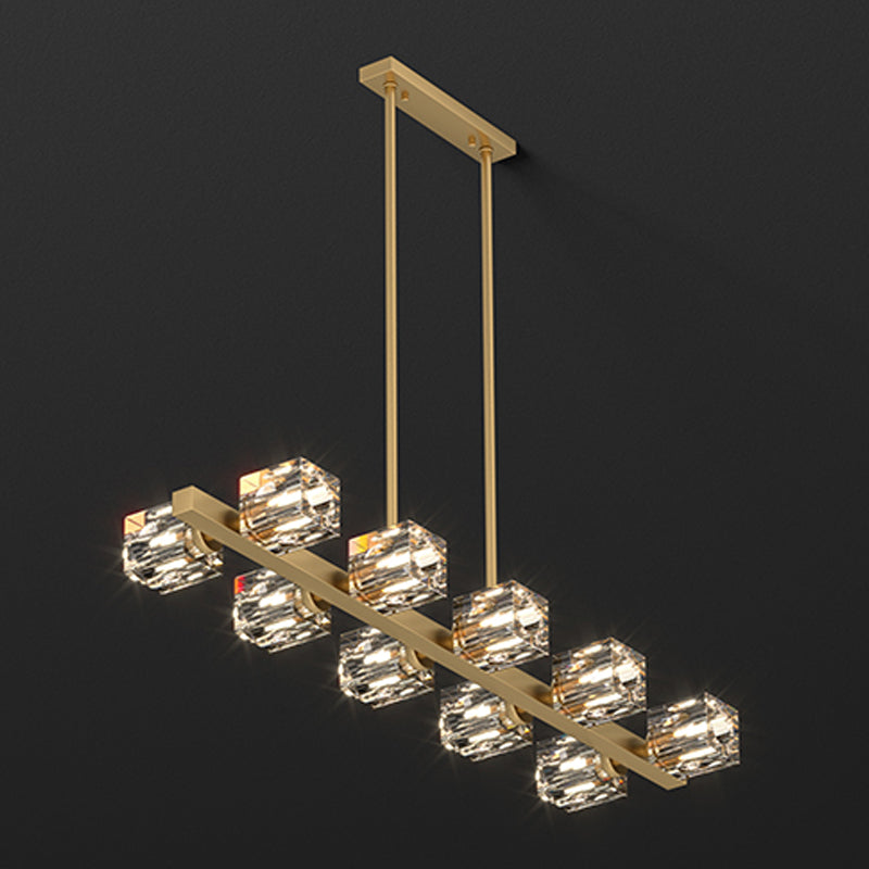 Cube Island Lighting Luces de isla contemporánea con sombra de cristal