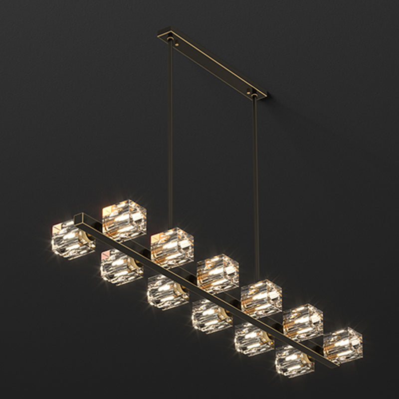 Cube Island Lighting Luces de isla contemporánea con sombra de cristal