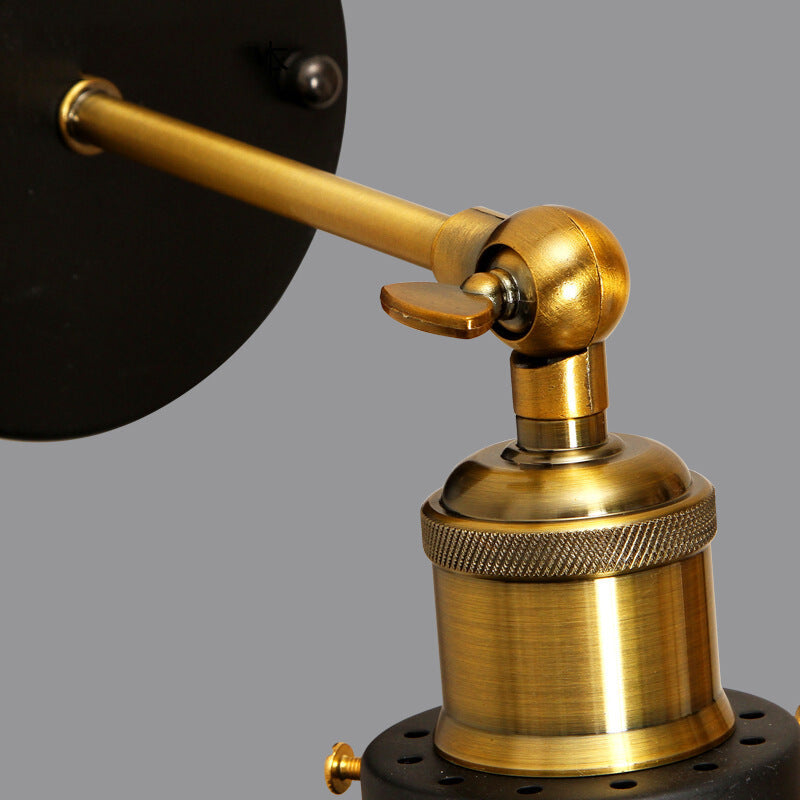 1-Light Flare Shade Wall Sconce Industrial Style Metal Wall Lighting in Black