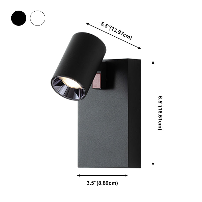 Modern Style Adjustable Cylinder Wall Sconce Lighting Metal 1 Light Led Wall Mounted Lamps