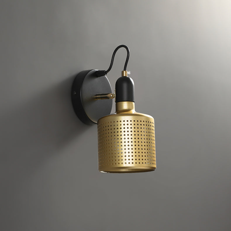 Moderner Stil Verstellbarer Zylinderwandleuchten Beleuchtung Metall 1 Lichtwandmontierte Lampen in Gold