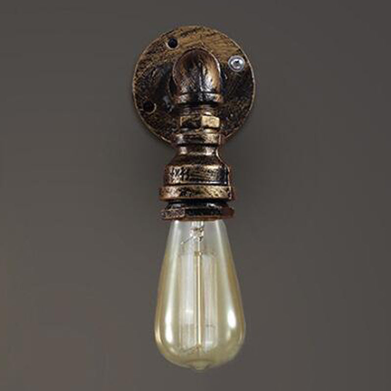 Pipa dell'acqua ombra illuminazione a parete metallica in stile industriale 1 lampada montata a parete