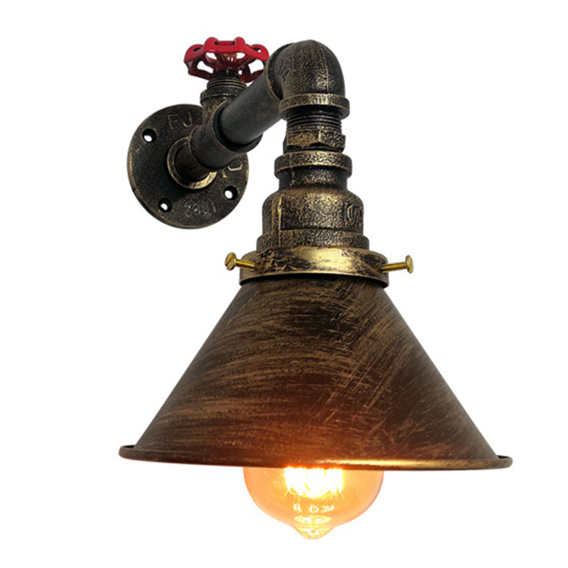 Metal Water Pipe Shade Wall Lighting Industrial Style 1 Light Wall Mounted Light Fixture