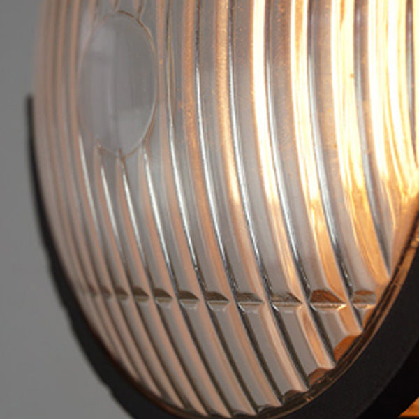 Glass Round Shade Wall Lighting Industrial Style 1 Light Wall Mounted Light Fixture in Clear