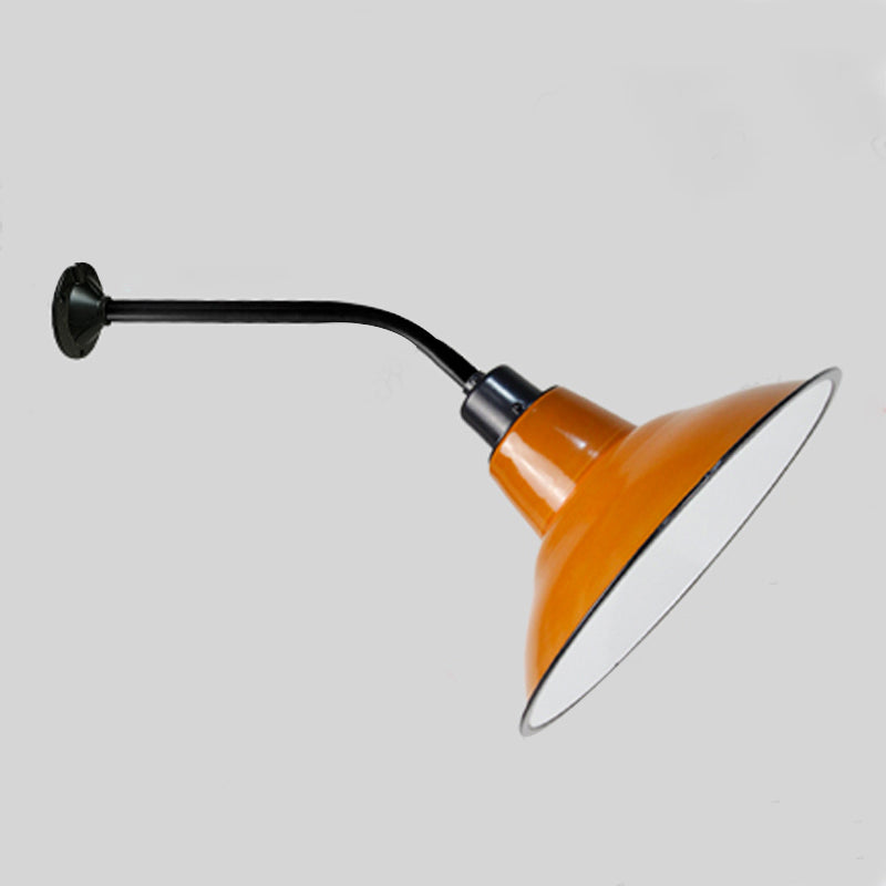 Porcelain Flare Shade Wall Lighting Industrial Style 1 Light Wall Mounted Light Fixture
