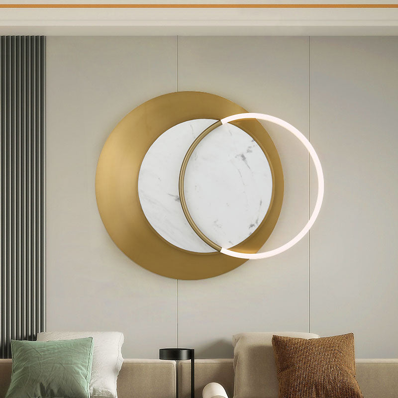 Metall runde Schattenwandbeleuchtung moderner Stil 1 Leichtem Wandleuchte in Messing