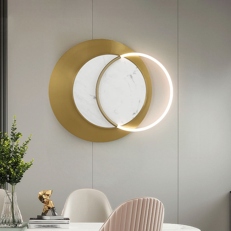 Metall runde Schattenwandbeleuchtung moderner Stil 1 Leichtem Wandleuchte in Messing