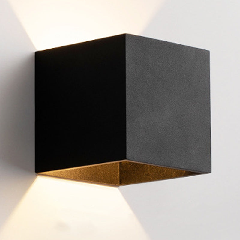 2-Light Metal Wall Lighting Modern Rectangular Shade Wall Mounted Light Fixture