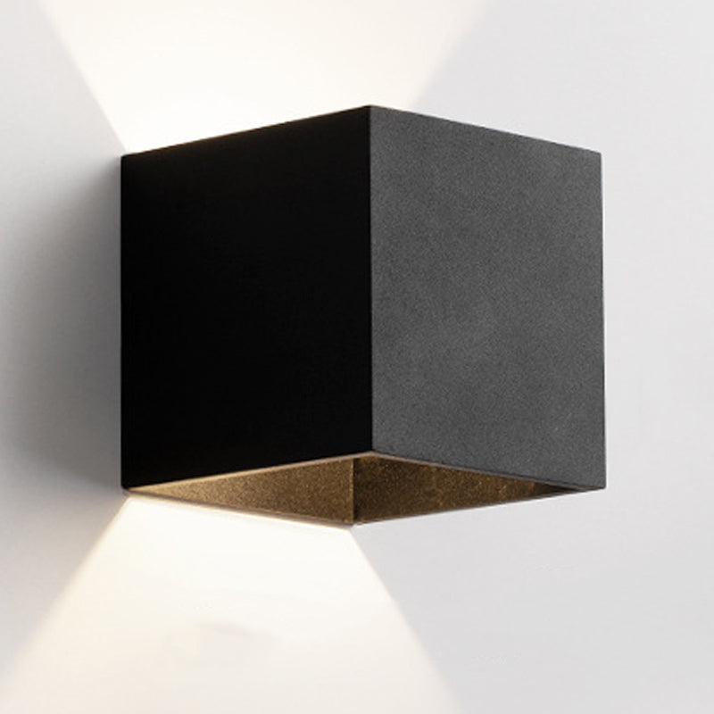 2-Light Metal Wall Lighting Modern Rectangular Shade Wall Mounted Light Fixture