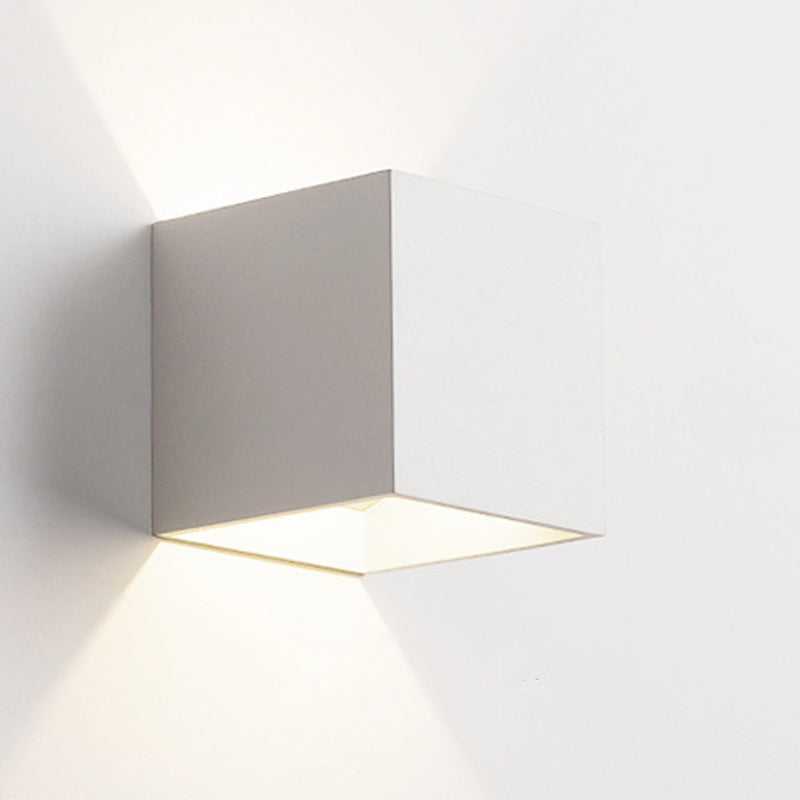 2-Light Metal Wall Lighting Modern Rectangular Shade Wall Mounted Light Fixture