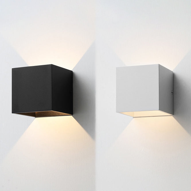 2-Light Metal Wall Lighting Modern Rectangular Shade Wall Mounted Light Fixture