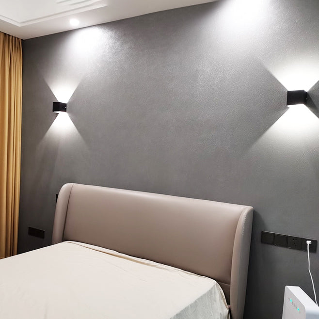 2-Light Metal Wall Lighting Modern Rectangular Shade Wall Mounted Light Fixture