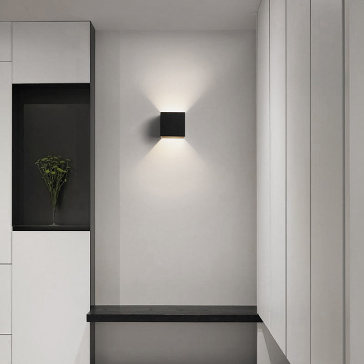 2-Light Metal Wall Lighting Modern Rectangular Shade Wall Mounted Light Fixture