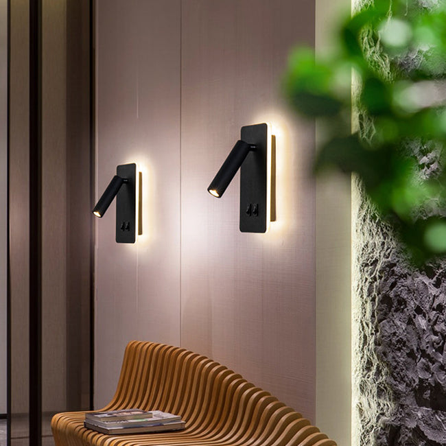 1 Light Metal Geometric Shade Reading Wall Lighting Modern Style Wall Mounted Light Fixture