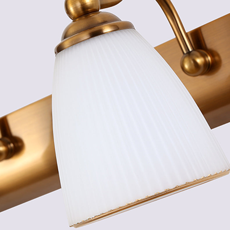 Tazón de vidrio iluminación de pared de estilo americano lámpara de luz de pared múltiples en latón