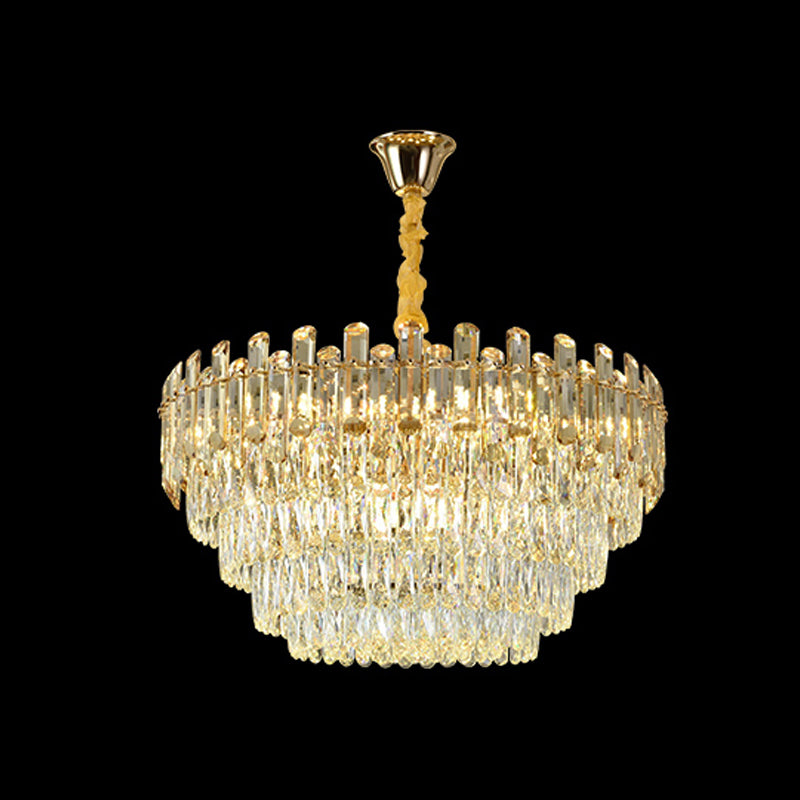 Round Pendant Lighting Fixture Modern Crystal Chandeliers for Dining Room