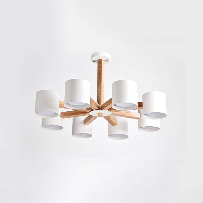Nordic Modern Style Chandelier Lighting Fixtures Cylinder Wood Chandelier Lights