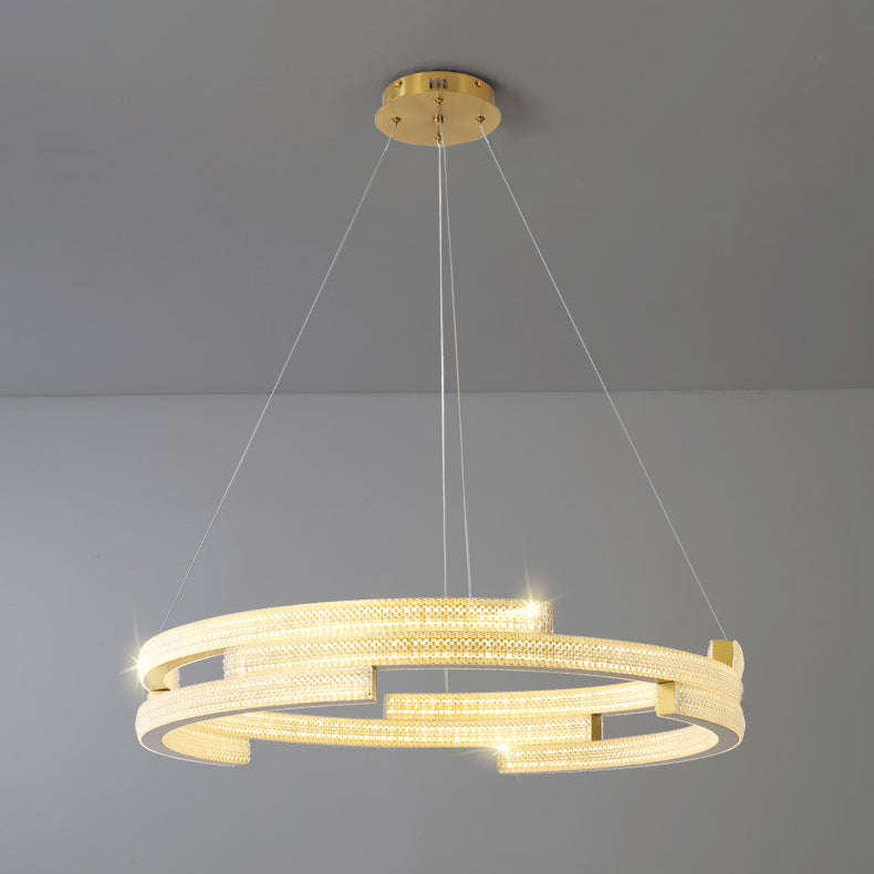 Contemporary Luxury LED Pendant Light Metal Linear Chandelier for Living Room