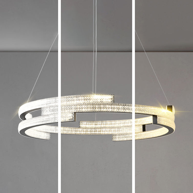 Contemporary Luxury LED Pendant Light Metal Linear Chandelier for Living Room