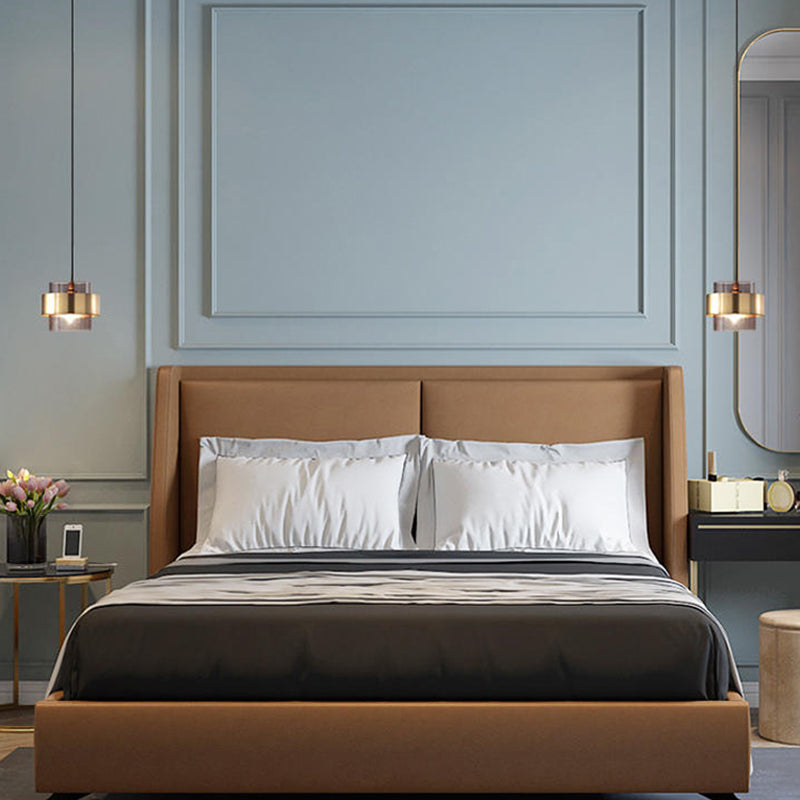 Elektroplat -Metallheizlicht in moderner künstlerischer Stilglaszylindrische Hängelampe für Schlafzimmer