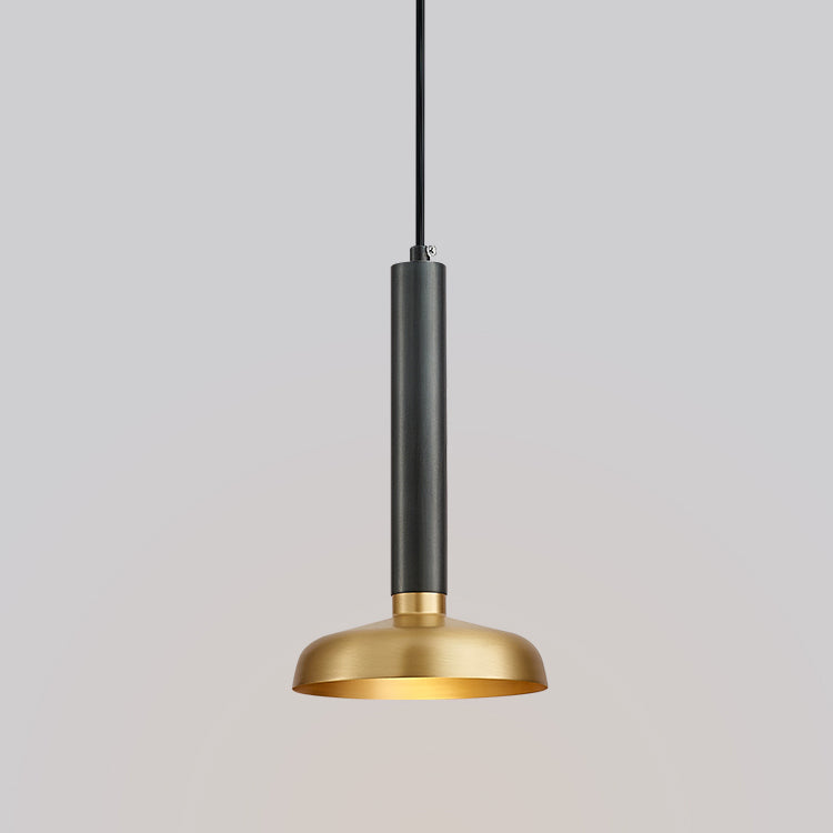 Moderne luxuriöse Single -Anhänger Leichte Kupferstange Hängelampe in Schwarz und Gold