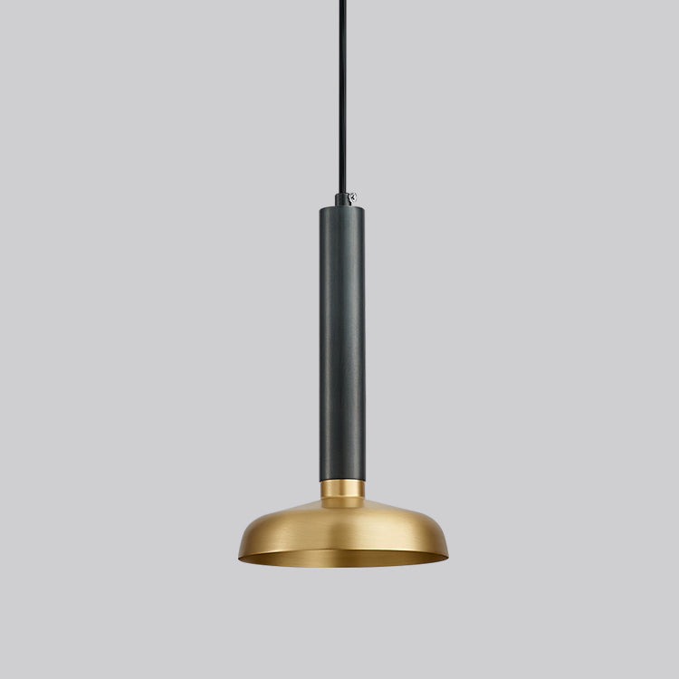 Moderne luxuriöse Single -Anhänger Leichte Kupferstange Hängelampe in Schwarz und Gold