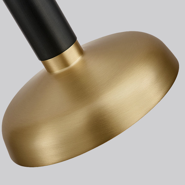 Moderne luxuriöse Single -Anhänger Leichte Kupferstange Hängelampe in Schwarz und Gold