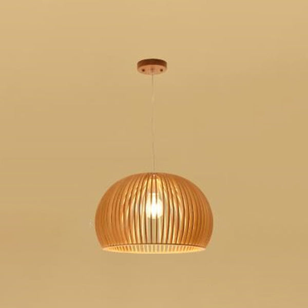 Moderne minimalistische Single Hanging Lampe Holz geometrische Anhängerlicht in der Holzfarbe