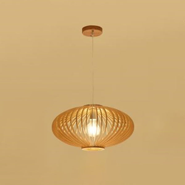 Moderne minimalistische Single Hanging Lampe Holz geometrische Anhängerlicht in der Holzfarbe