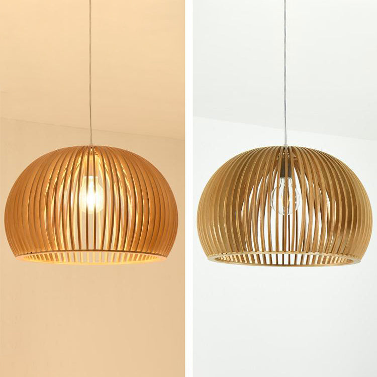 Moderne minimalistische Single Hanging Lampe Holz geometrische Anhängerlicht in der Holzfarbe