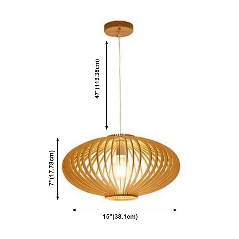 Moderne minimalistische Single Hanging Lampe Holz geometrische Anhängerlicht in der Holzfarbe