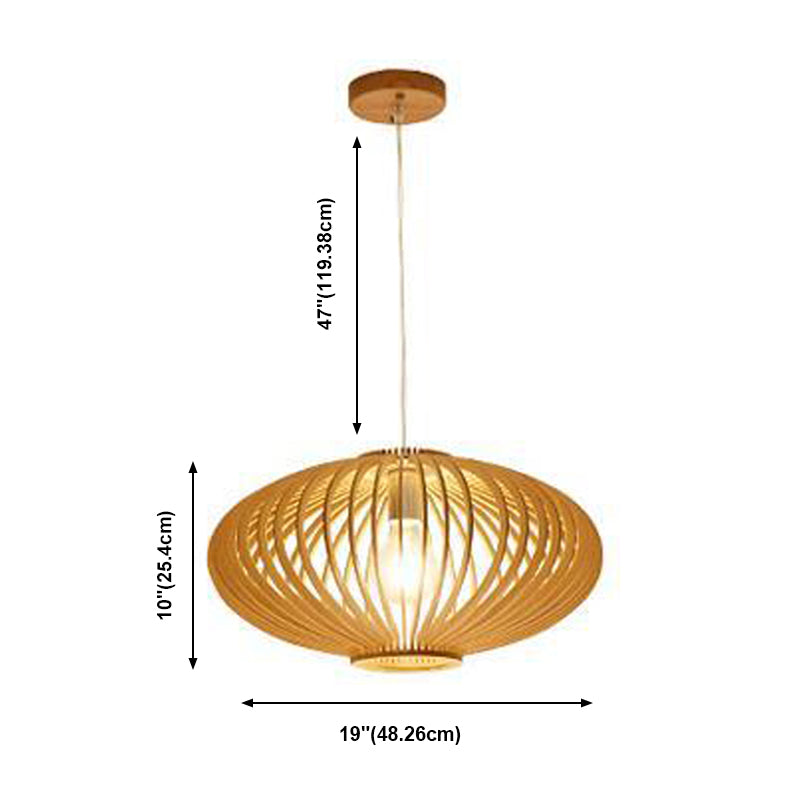 Moderne minimalistische Single Hanging Lampe Holz geometrische Anhängerlicht in der Holzfarbe