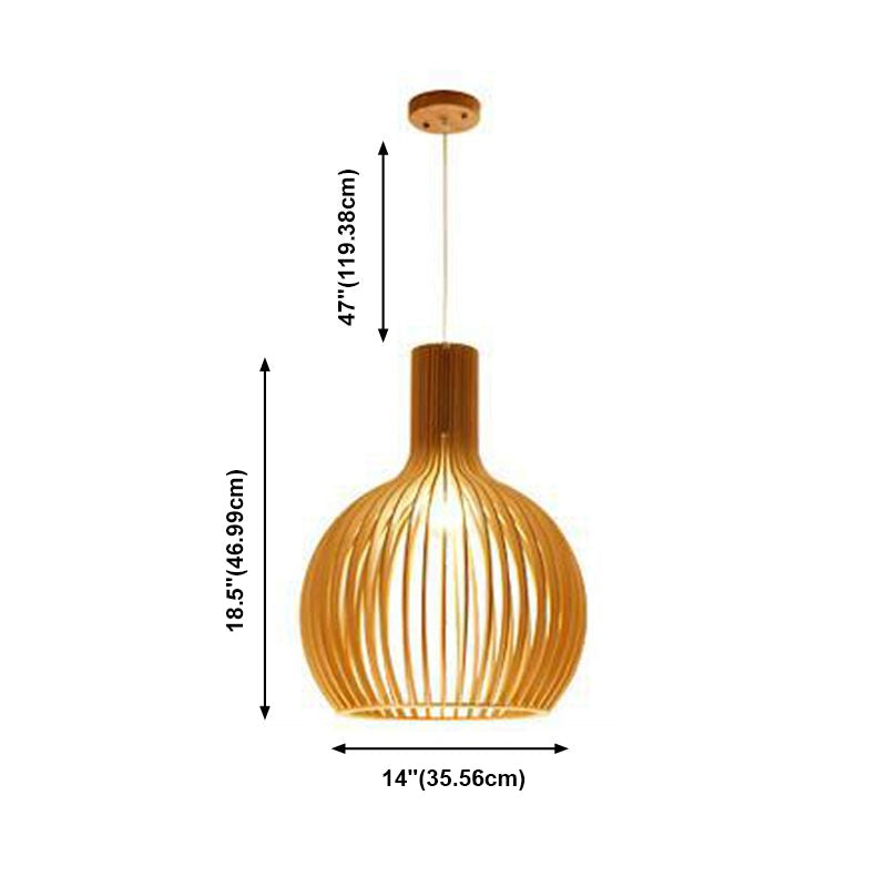 Moderne minimalistische Single Hanging Lampe Holz geometrische Anhängerlicht in der Holzfarbe