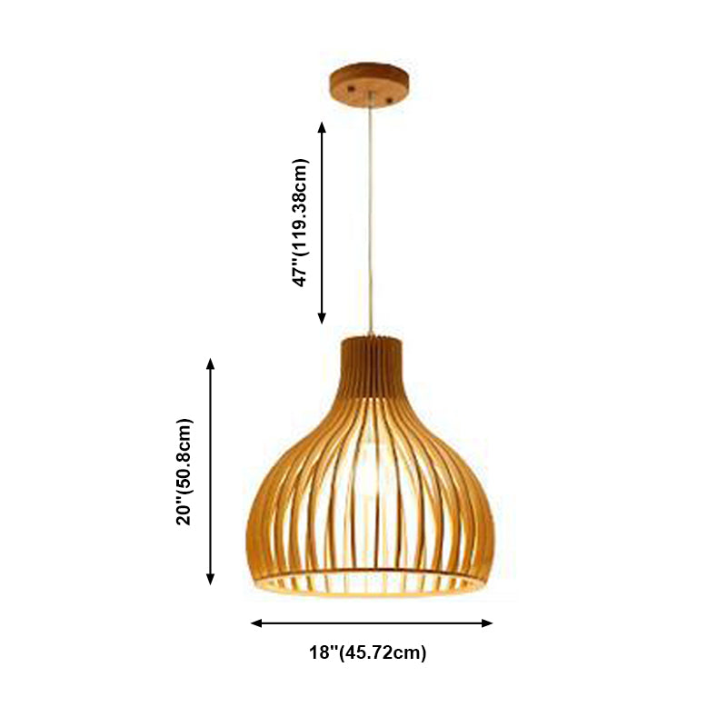 Moderne minimalistische Single Hanging Lampe Holz geometrische Anhängerlicht in der Holzfarbe