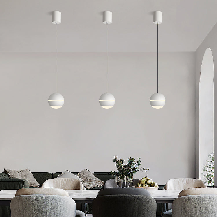 Acryl Globe -LED -Pendellicht im modernen prägnanten Stil Aluminium Innenhängelampe