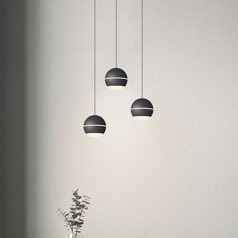 Acryl Globe -LED -Pendellicht im modernen prägnanten Stil Aluminium Innenhängelampe