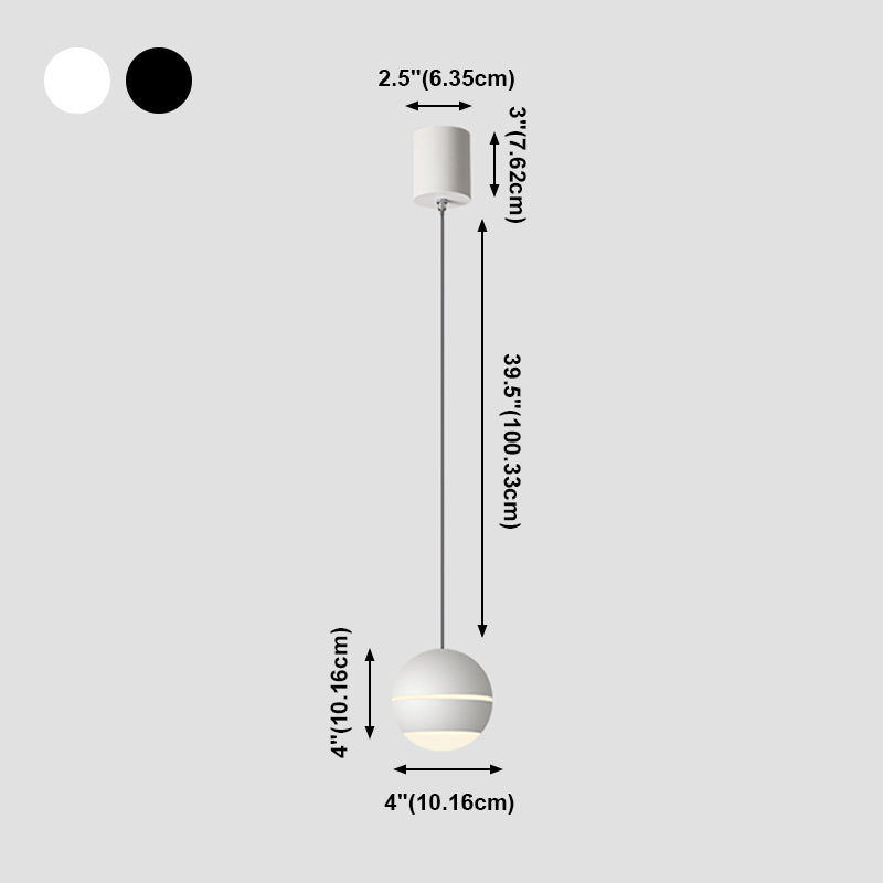 Acryl Globe -LED -Pendellicht im modernen prägnanten Stil Aluminium Innenhängelampe